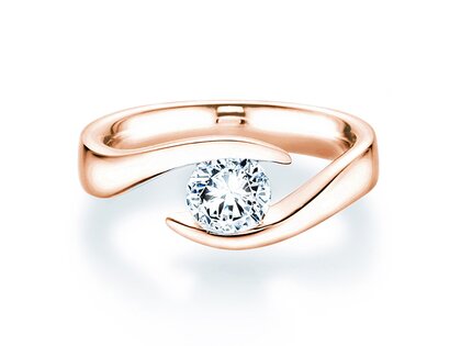 Verlovingsring Twist in 9K roségoud met diamant 1,00ct H/SI