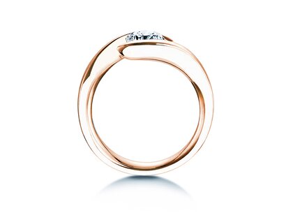 Verlovingsring Twist in 9K roségoud met diamant 1,00ct H/SI