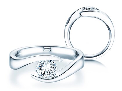 Verlovingsring Twist in 9K witgoud met Lab-grown diamant 1,00ct E/VS
