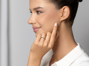 Verlovingsring Twist in zilver 925/- met diamant 0,10ct G/VS