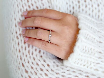 Verlovingsring Twist in zilver 925/- met diamant 0,03ct H/SI