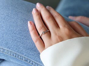 Verlovingsring Twist in zilver 925/- met diamant 0,03ct H/SI