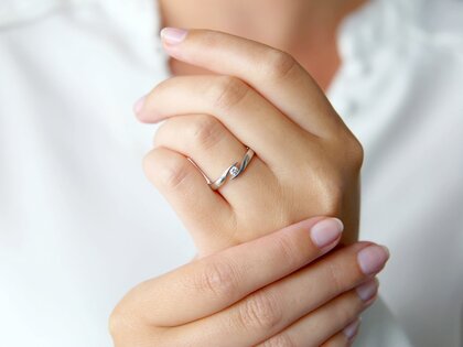 Verlovingsring Twist in zilver 925/- met diamant 0,10ct G/VS