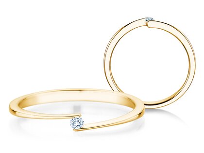 Verlovingsring Vibe  in 14K geelgoud met diamant 0,03ct H/SI