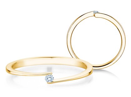 Verlovingsring Vibe  in 14K geelgoud met diamant 0,03ct H/SI