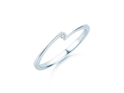 Verlovingsring Vibe  in 14K witgoud met diamant 0,03ct H/SI