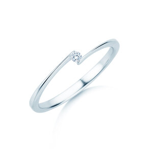 Verlovingsring Vibe  in 14K witgoud met diamant 0,03ct H/SI