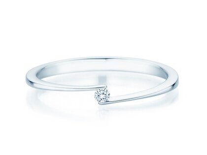 Verlovingsring Vibe  in 14K witgoud met diamant 0,03ct H/SI