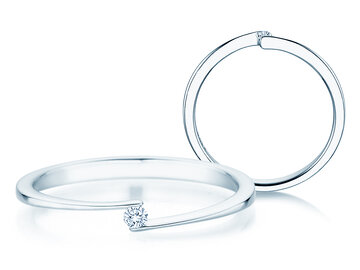 Verlovingsring Vibe  in zilver 925/- met diamant 0,03ct H/SI