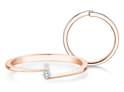 Verlovingsring Vibe  in 14K roségoud met diamant 0,03ct H/SI