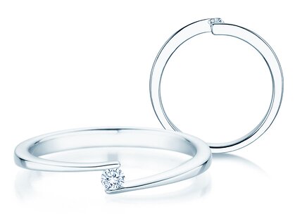 Verlovingsring Vibe  in zilver 925/- met diamant 0,05ct G/SI