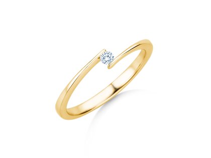 Verlovingsring Vibe  in 14K geelgoud met diamant 0,05ct H/SI