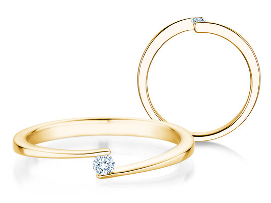 Verlovingsring Vibe  in 14K geelgoud met diamant 0,05ct H/SI