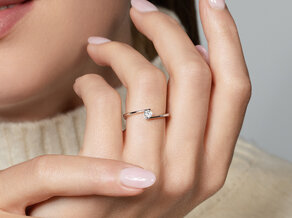Verlovingsring Vibe  in platina 950/- met diamant 0,15ct G/SI