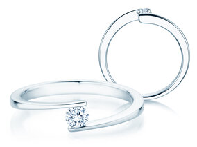 Verlovingsring Vibe  in platina 950/- met diamant 0,15ct G/SI