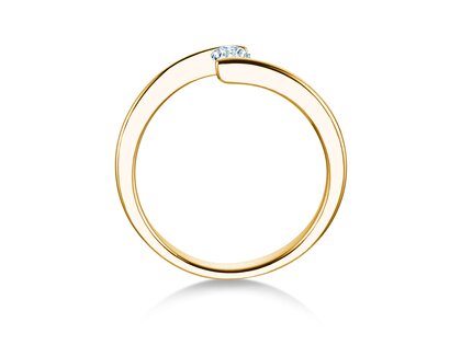 Verlovingsring Vibe  in 14K geelgoud met diamant 0,15ct H/SI