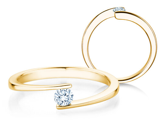 Verlovingsring Vibe  in 14K geelgoud met diamant 0,15ct H/SI