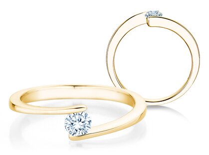Verlovingsring Vibe  in 14K geelgoud met diamant 0,25ct H/SI