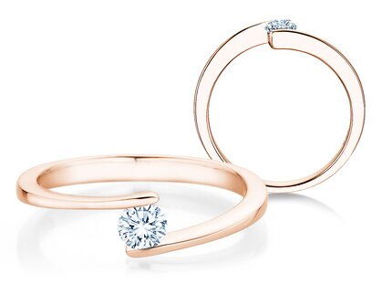 Verlovingsring Vibe  in 14K roségoud met diamant 0,25ct H/SI