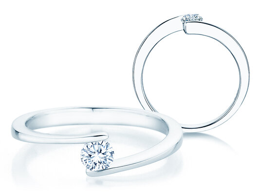 Verlovingsring Vibe  in 9K witgoud met diamant 0,25ct H/SI