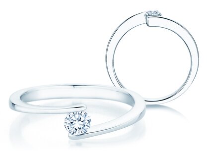 Verlovingsring Vibe  in 14K witgoud met diamant 0,25ct H/SI