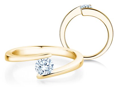 Verlovingsring Vibe  in 9K geelgoud met diamant 0,50ct H/SI