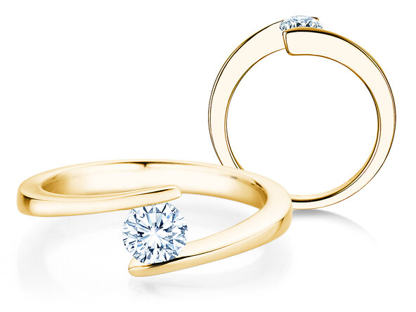 Verlovingsring Vibe  in 9K geelgoud met diamant 0,50ct H/SI