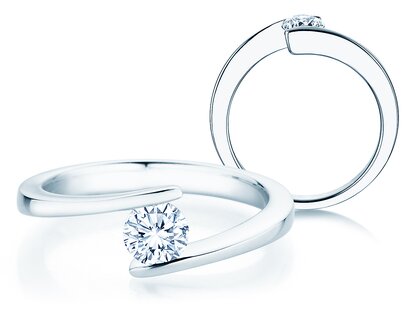 Verlovingsring Vibe  in 14K witgoud met diamant 0,50ct H/SI