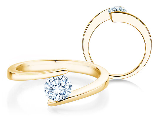 Verlovingsring Vibe  in 9K geelgoud met diamant 0,75ct H/SI