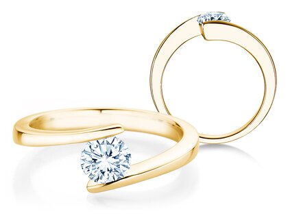Verlovingsring Vibe  in 9K geelgoud met diamant 0,75ct H/SI