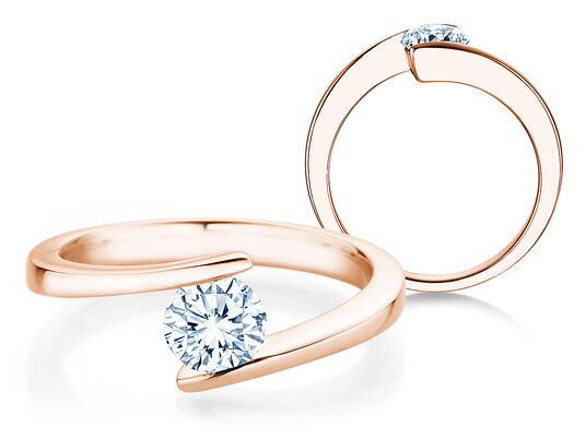 Verlovingsring Vibe  in 9K roségoud met diamant 0,75ct H/SI