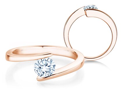 Verlovingsring Vibe  in 9K roségoud met diamant 0,75ct H/SI