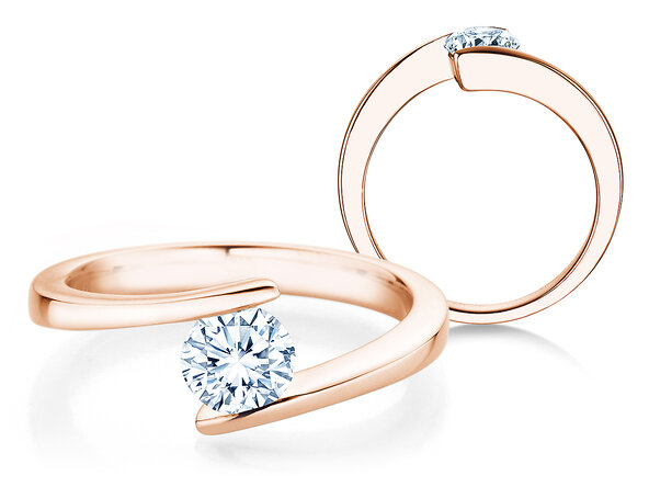 Verlovingsring Vibe  in 9K roségoud met diamant 0,75ct H/SI