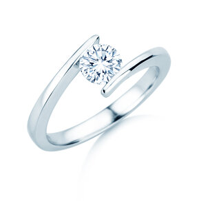 Verlovingsring Vibe  in 9K witgoud met diamant 0,75ct H/SI