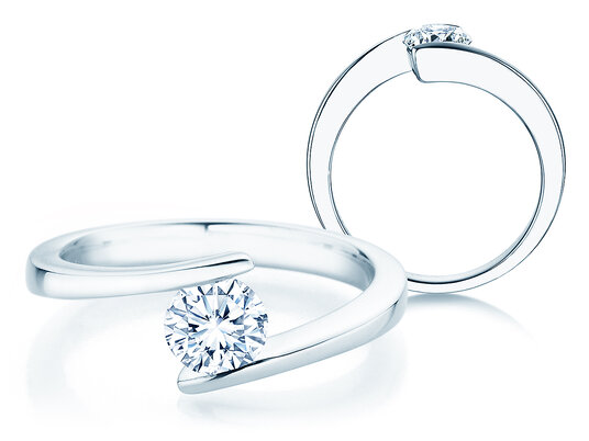 Verlovingsring Vibe  in 9K witgoud met diamant 0,75ct H/SI