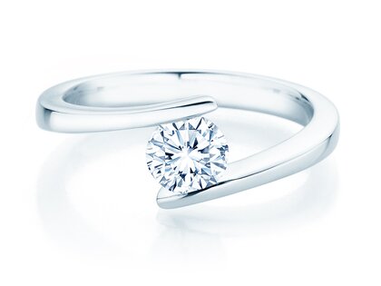 Verlovingsring Vibe  in 9K witgoud met diamant 0,75ct H/SI