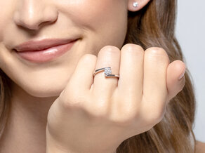 Verlovingsring Vibe  in 9K geelgoud met diamant 0,75ct H/SI