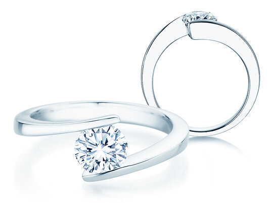 Verlovingsring Vibe  in 9K witgoud met diamant 1,00ct H/SI