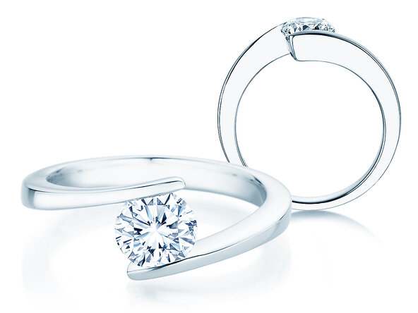 Verlovingsring Vibe  in 9K witgoud met diamant 1,00ct H/SI