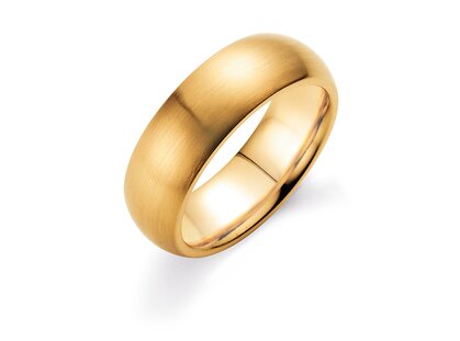 Herenring Classic 6,5mm in 9K geelgoud mat