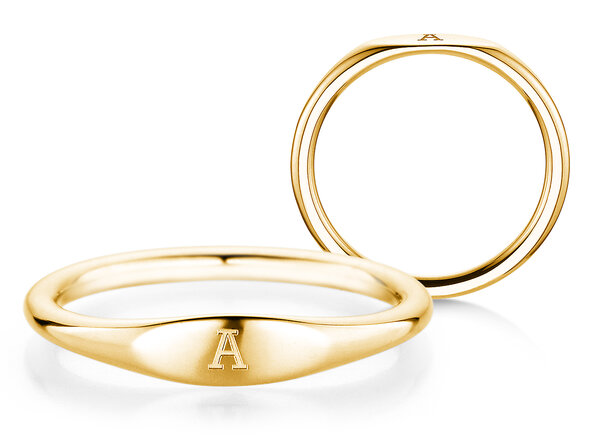 Ring Signet in 14K geelgoud gepolijst