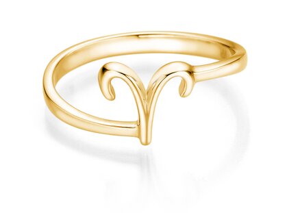Sterrenbeeld ring Ram in 14K geelgoud