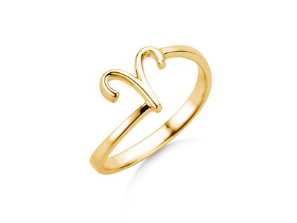 Sterrenbeeld ring Ram in 14K geelgoud