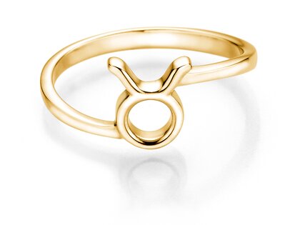 Sterrenbeeld ring Stier in 14K geelgoud