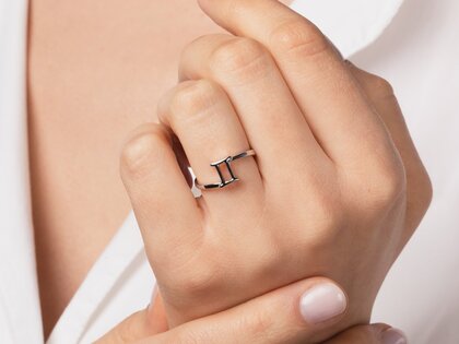 Sterrenbeeld ring Tweelingen in 18K roségoud