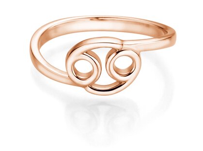 Sterrenbeeld ring Kreeft in 14K roségoud