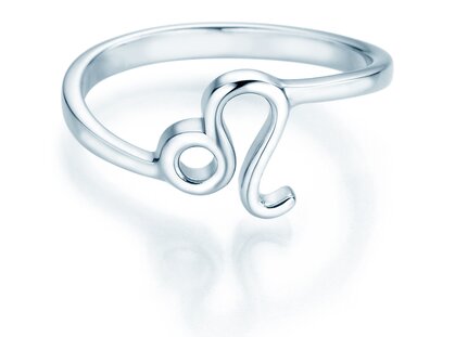 Sterrenbeeld ring Leeuw in platina 950/-