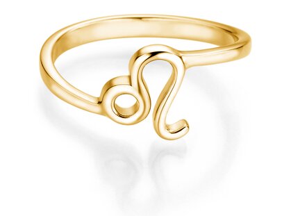 Sterrenbeeld ring Leeuw in 14K geelgoud