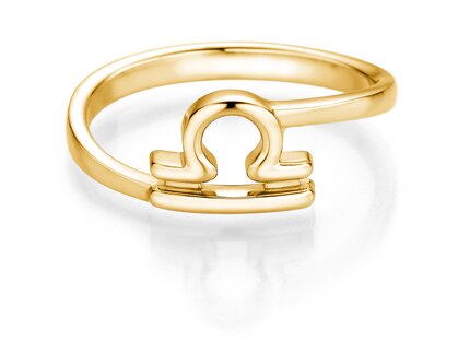 Sterrenbeeld ring Weegschaal in 14K geelgoud