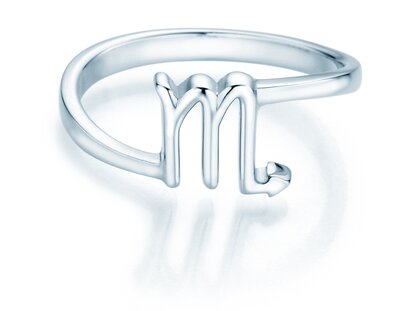 Sterrenbeeld ring Schorpioen in platina 950/-